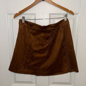 Brown suede skirt